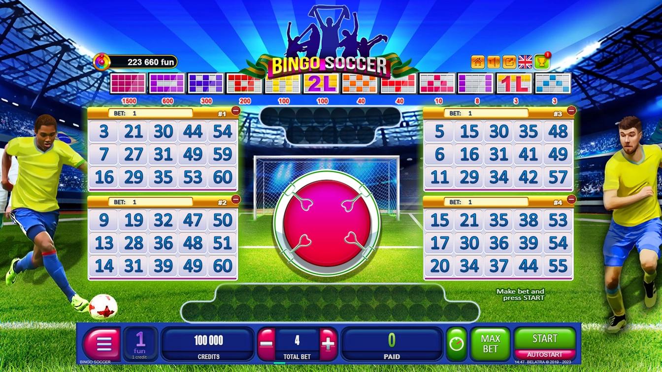 Play Bingo Soccer online - Belatra Games - Black Dragon Lab