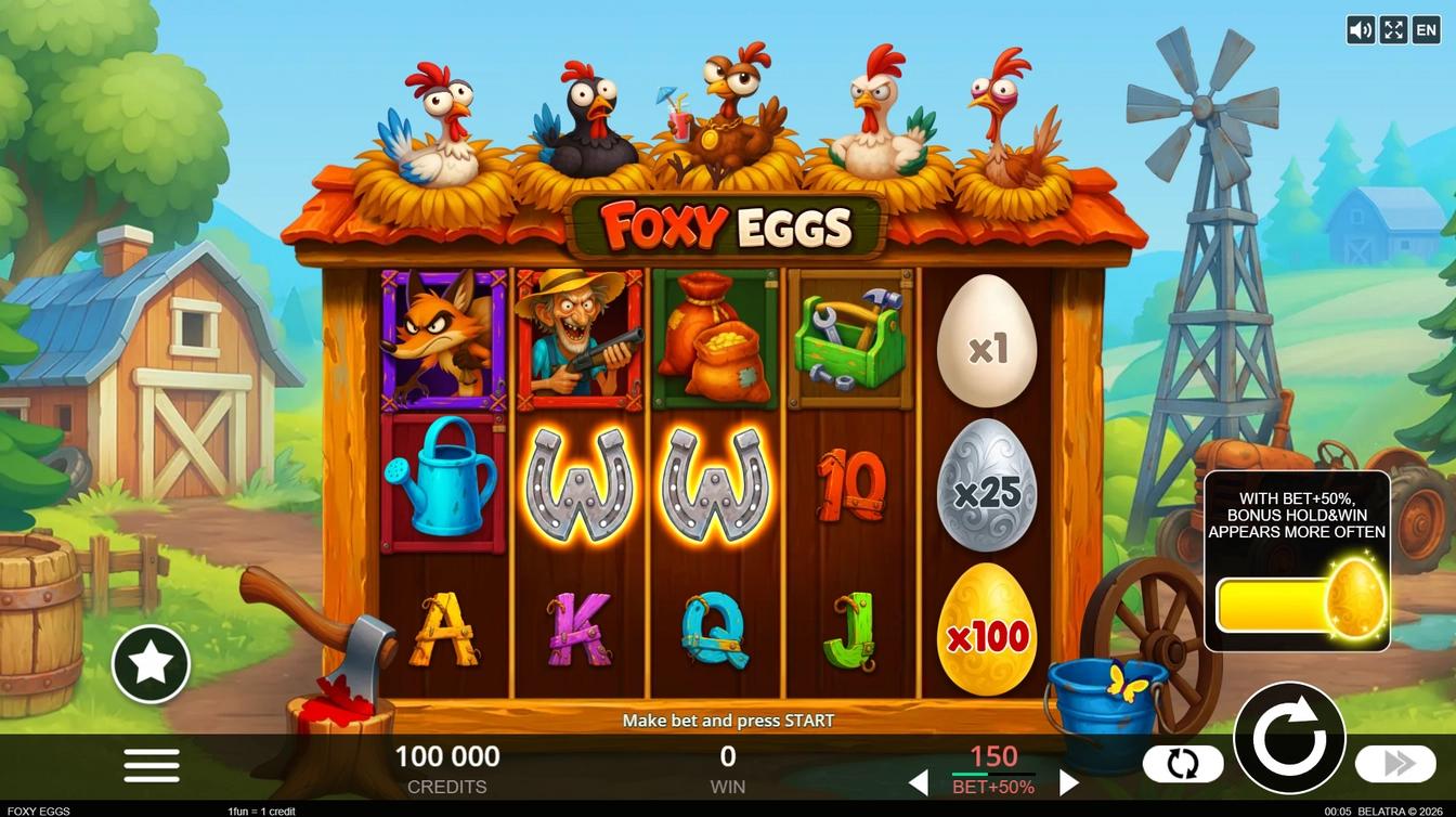 Play Foxy Eggs online - Belatra Games - Black Dragon Lab