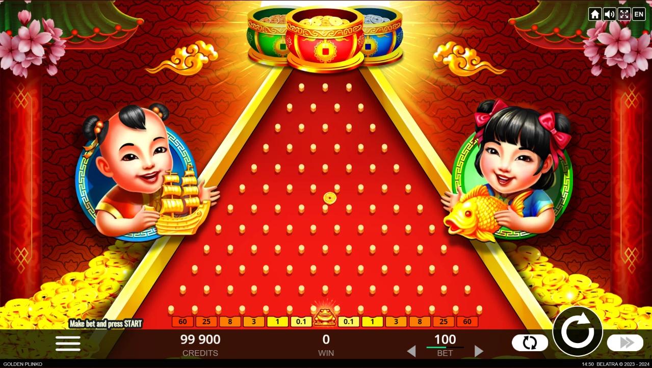 Play Golden Plinko online - Belatra Games - Black Dragon Lab
