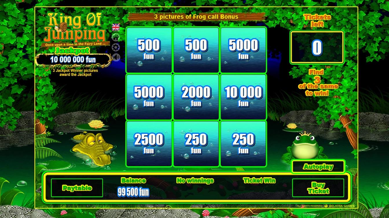 Play King of Jumping Scratch online - Belatra Games - Black Dragon Lab