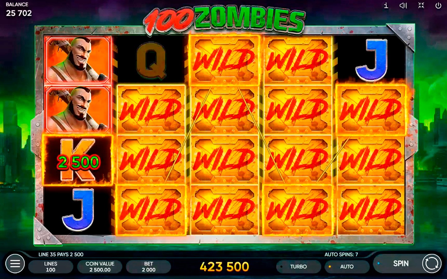 Play 100 Zombies online - Endorphina - Black Dragon Lab