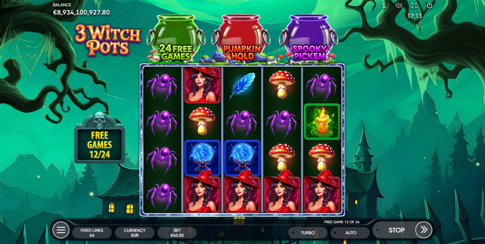 Play 3 Witch Pots online - Endorphina - Black Dragon Lab