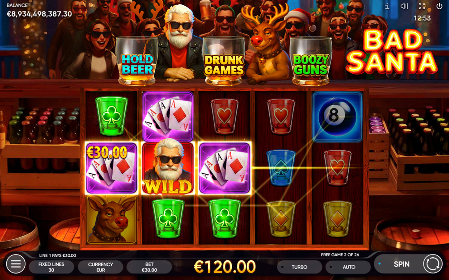 Play Bad Santa online - Endorphina - Black Dragon Lab