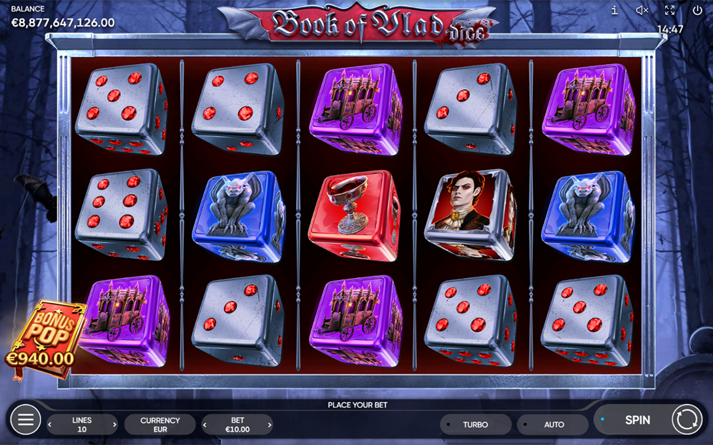 Play Book of Vlad Dice online - Endorphina - Black Dragon Lab