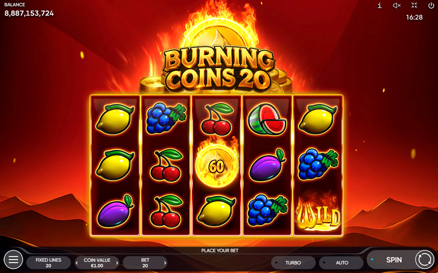 Play Burning Coins 20 online - Endorphina - Black Dragon Lab