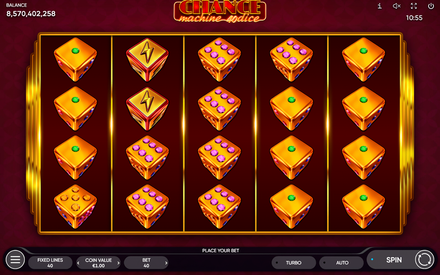 Play Chance Machine 40 Dice online - Endorphina - Black Dragon Lab