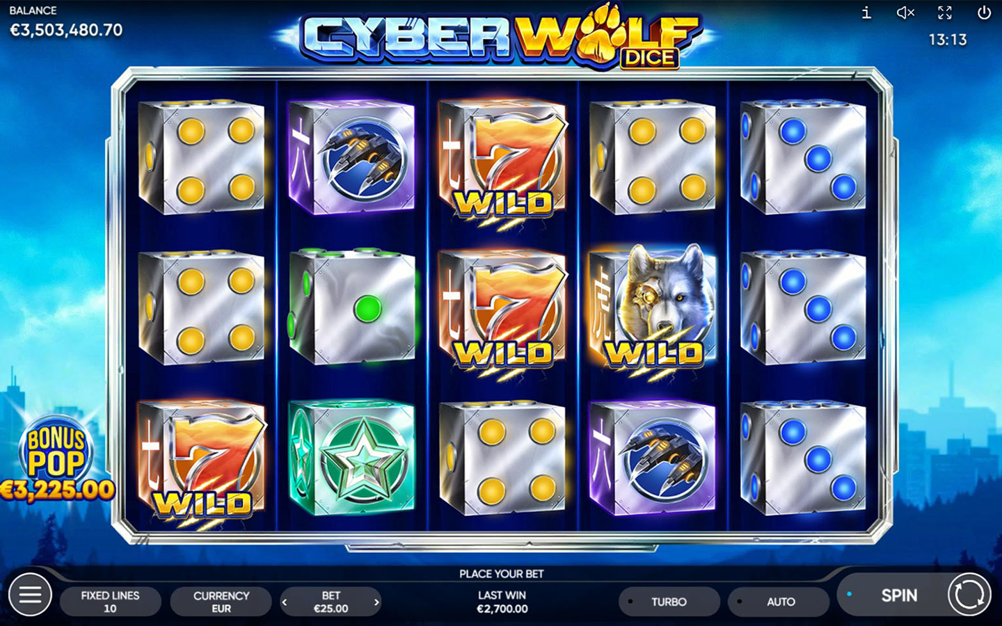 Play Cyber Wolf Dice online - Endorphina - Black Dragon Lab