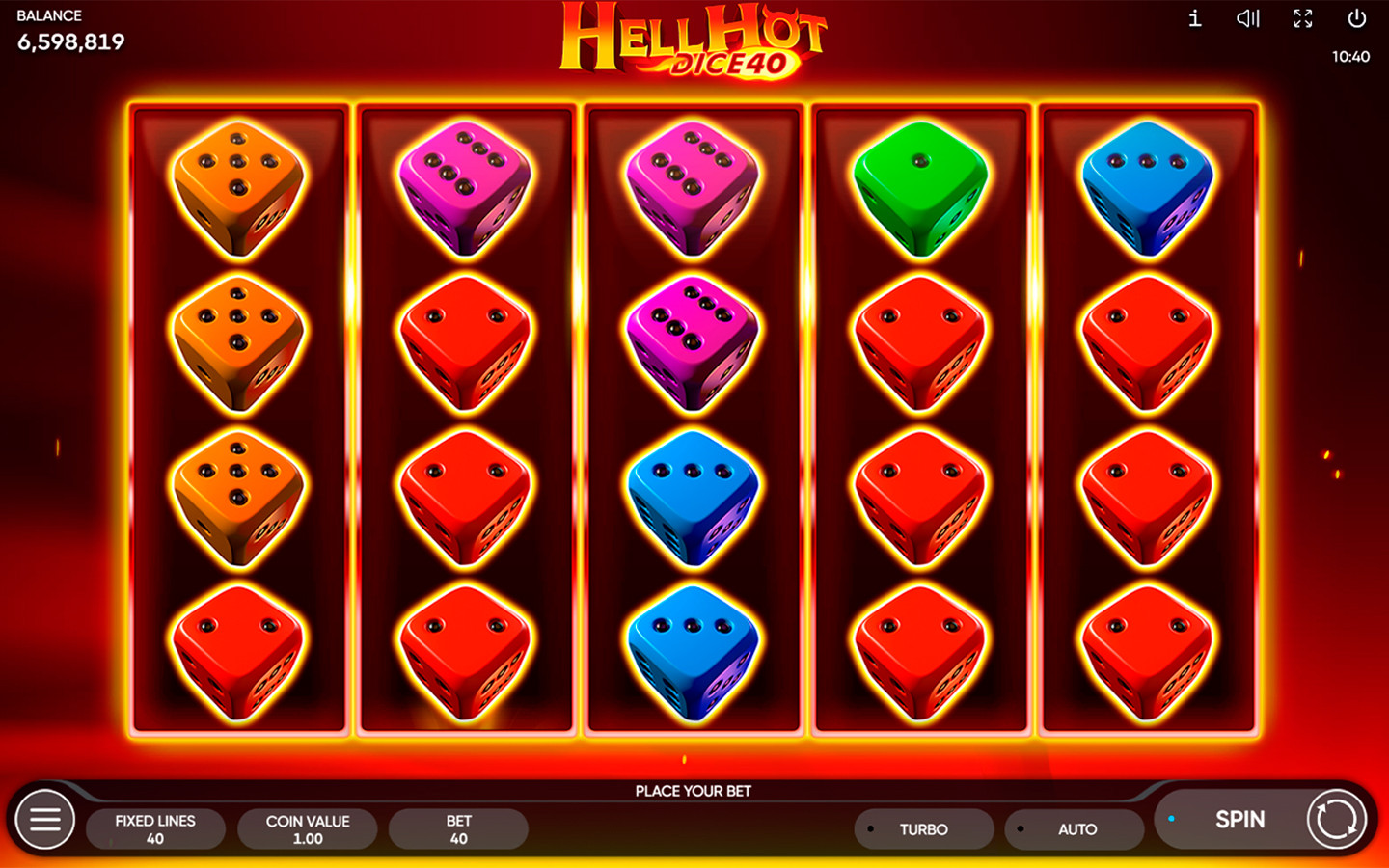 Play Hell Hot Dice 40 online - Endorphina - Black Dragon Lab