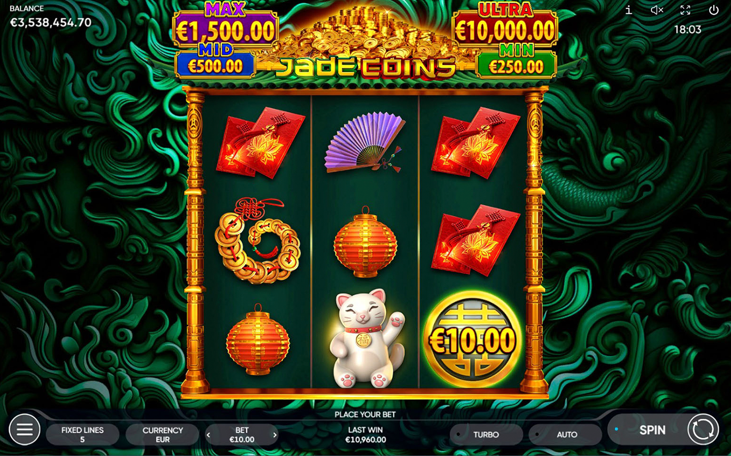 Play Jade Coins online - Endorphina - Black Dragon Lab