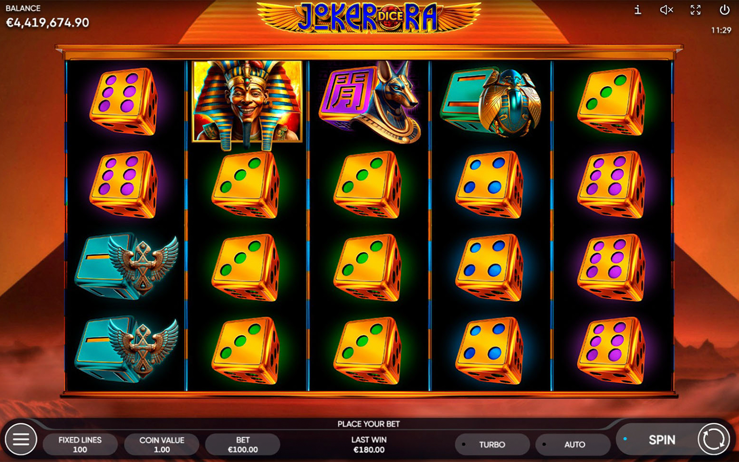Play Joker Ra Dice online - Endorphina - Black Dragon Lab