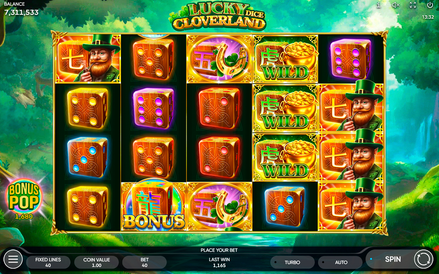 Play Lucky Cloverland Dice online - Endorphina - Black Dragon Lab