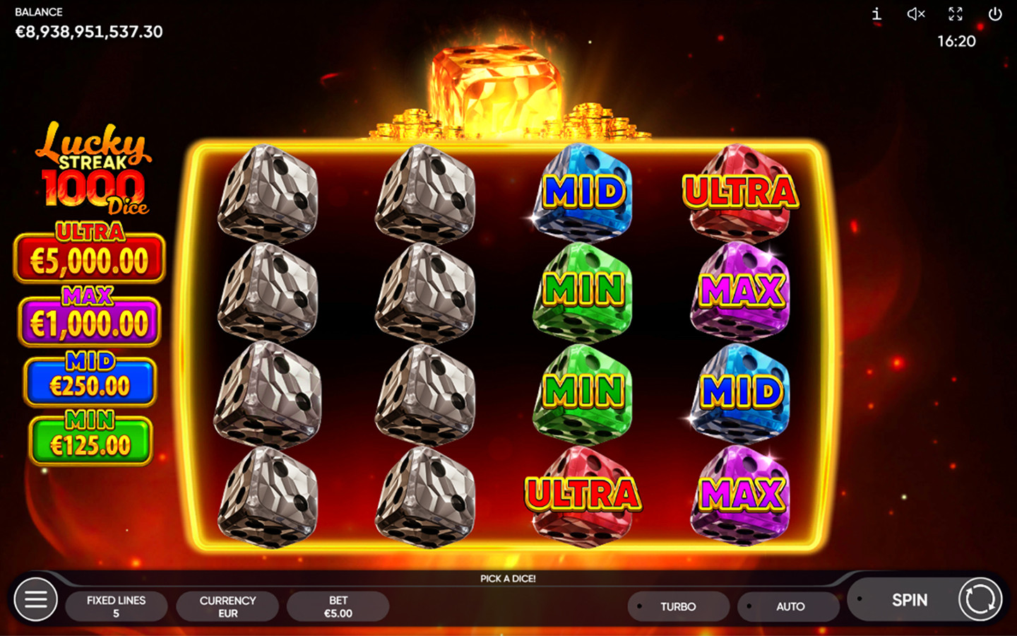 Play Lucky Streak 1000 Dice online - Endorphina - Black Dragon Lab