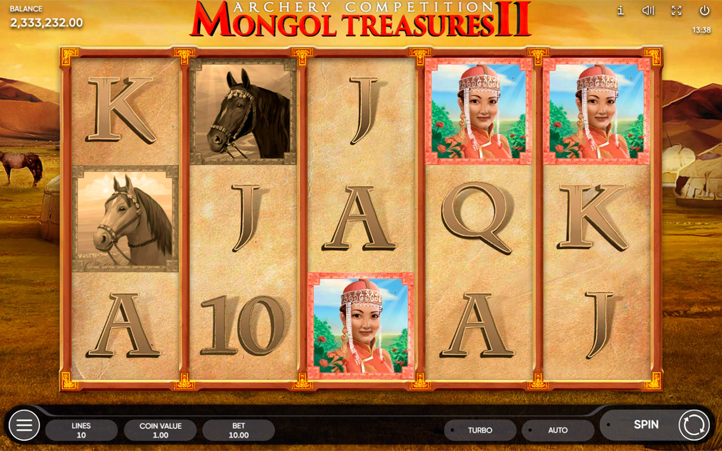 Play Mongol Treasures II: Archery Competition online - Endorphina - Black Dragon Lab