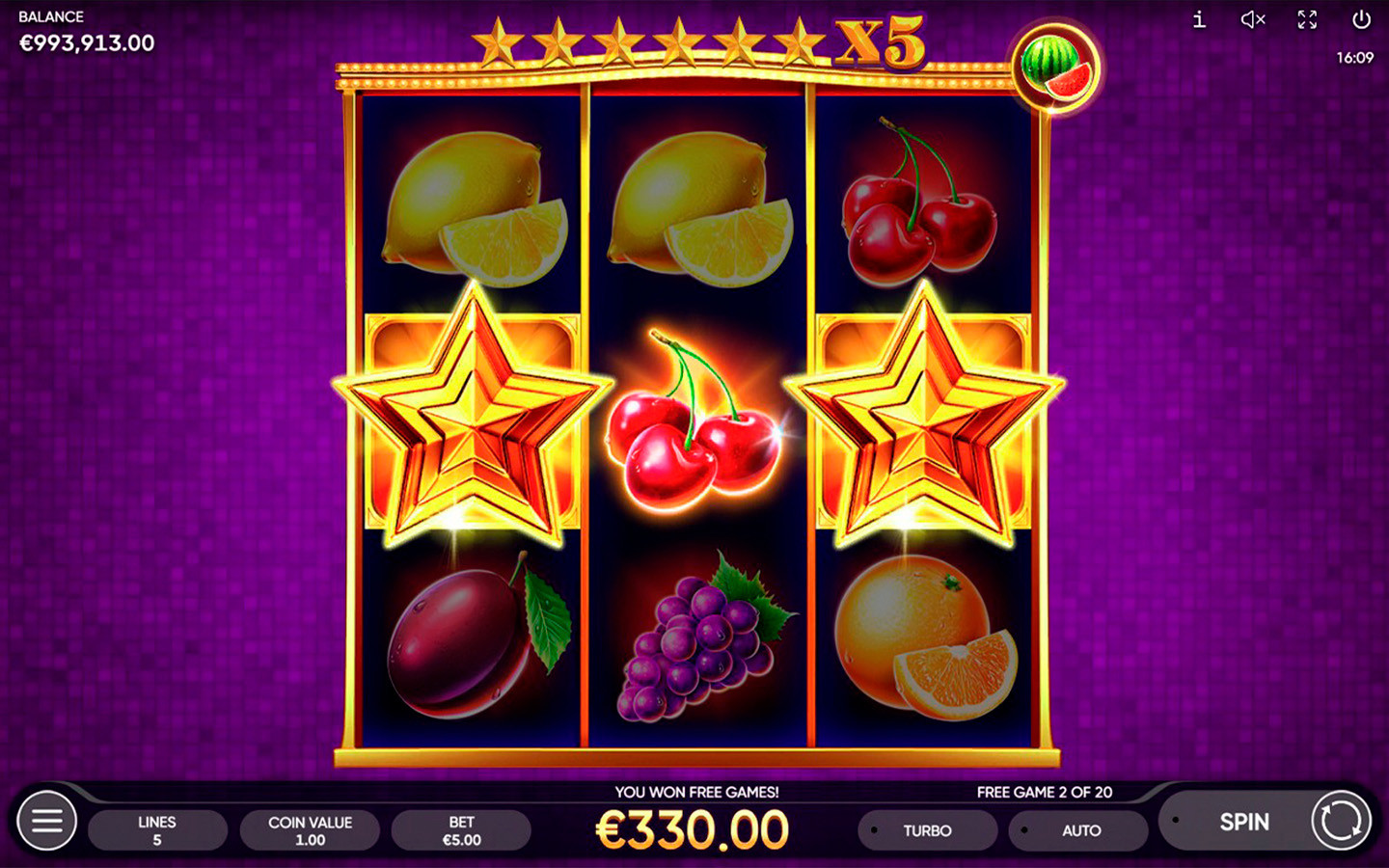 Play Multistar Fruits online - Endorphina - Black Dragon Lab