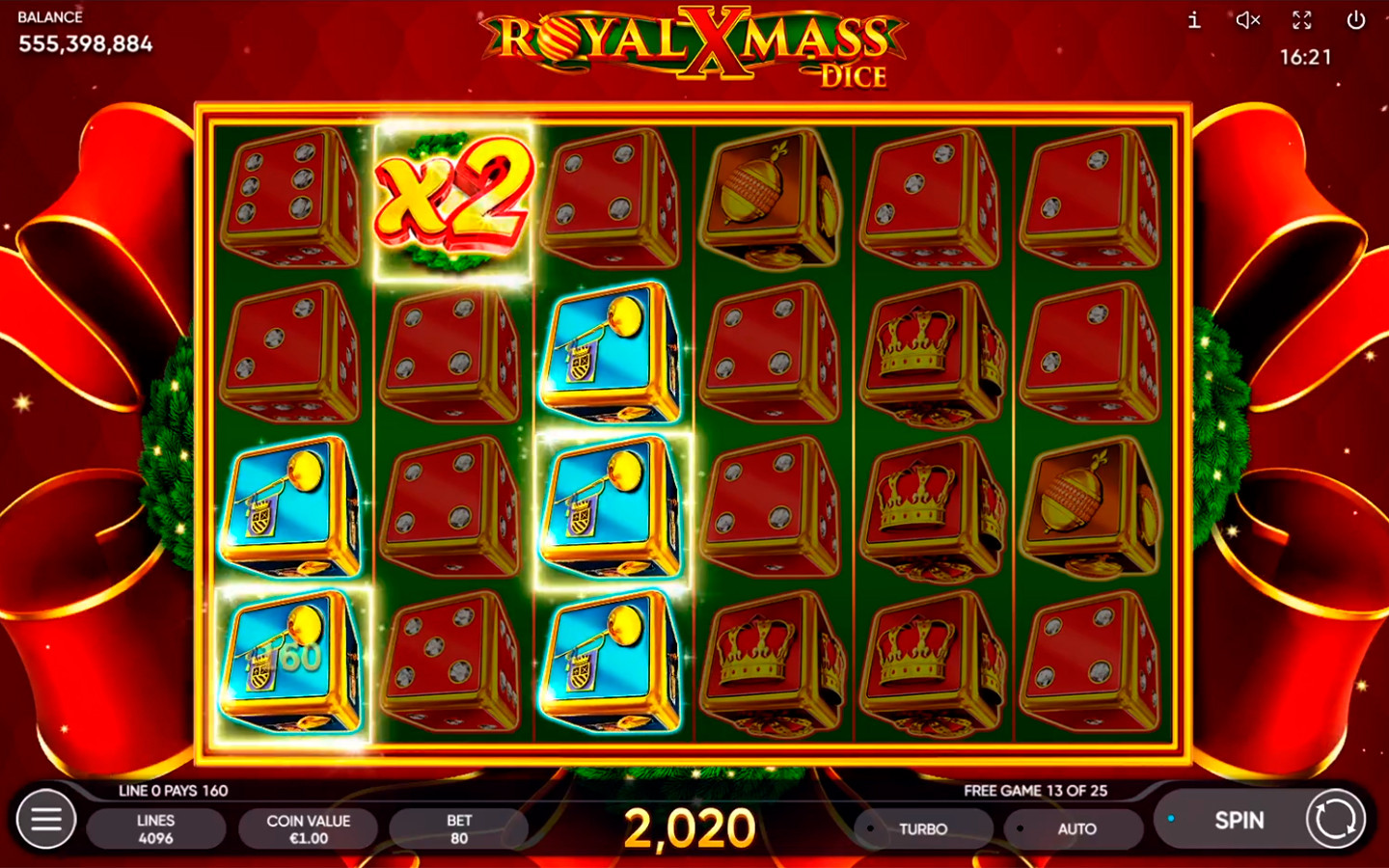 Play Royal Xmass Dice online - Endorphina - Black Dragon Lab