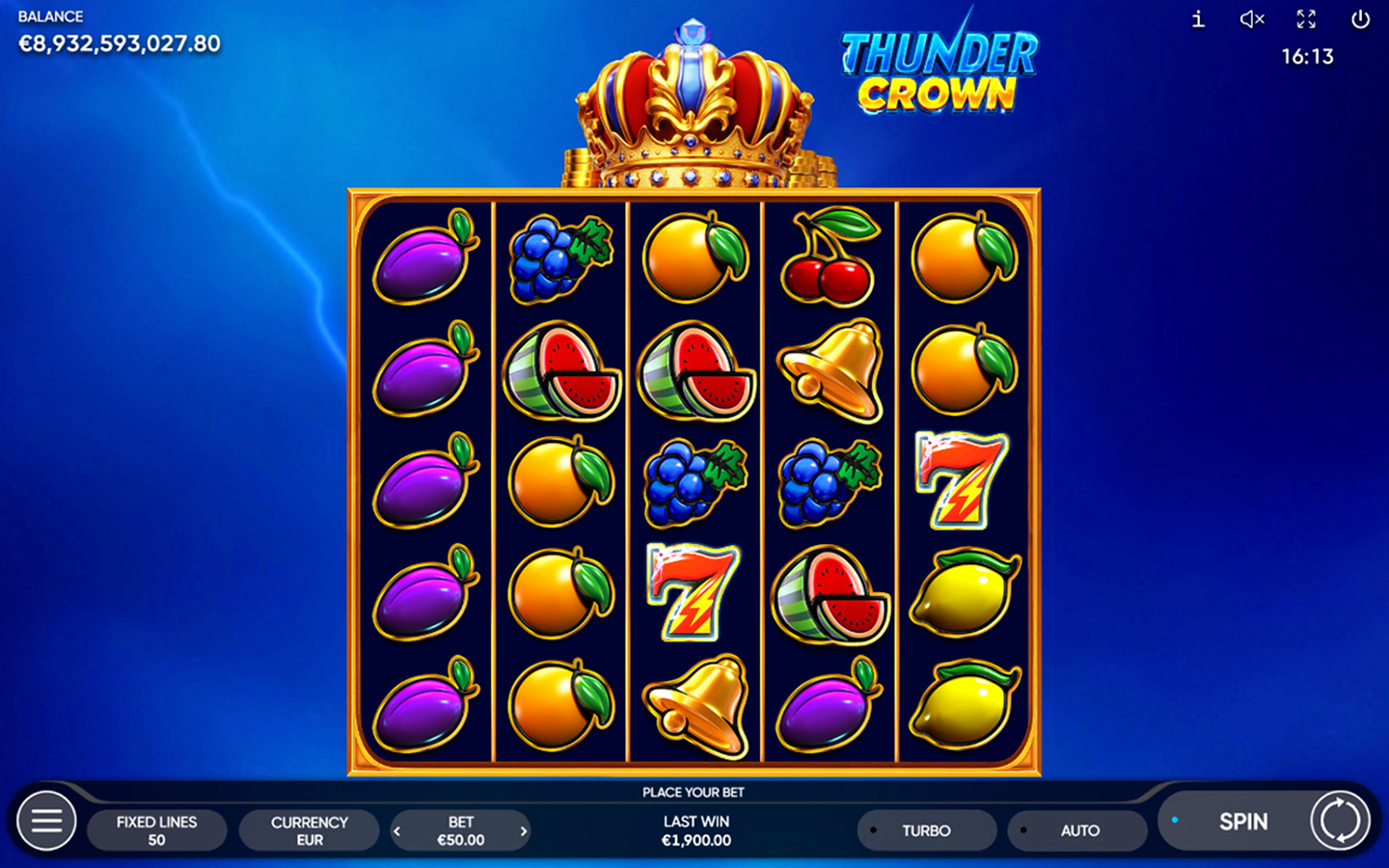 Play Thunder Crown online - Endorphina - Black Dragon Lab