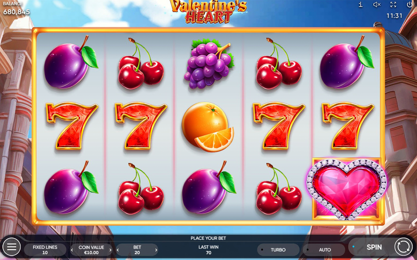 Play Valentine's Heart online - Endorphina - Black Dragon Lab