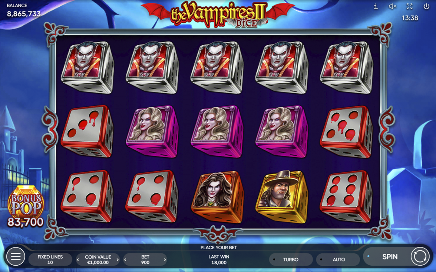 Play The Vampires II Dice online - Endorphina - Black Dragon Lab